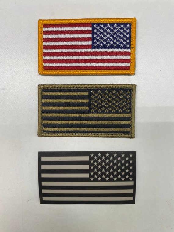 American Flag Patch Reversed Hook & Loop, Rank & Insignia, Military