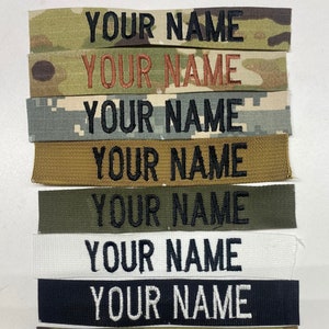 Name Patch Custom Embroidered Tape Iron On, Sew On, VELCRO ® Brand  Fastening Black Name Tags for Clothing 