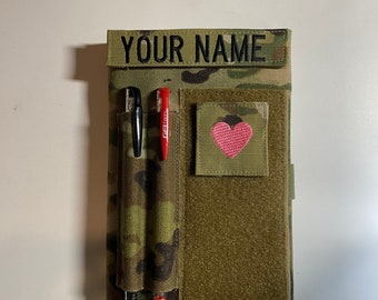 Handmade Waterproof Nylon Book Cover - Military Green Notebook
