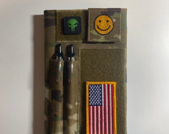 Handmade Military Green Notebook Cover: Heavy Duty Nylon