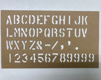 Stencil / 1 inch letters / per  line 12 letters include space
