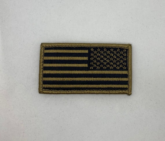 U.S. Flag Patch in Color w/ Gold Border - Reverse