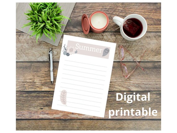 Printable Notes Page Digital Download. - Etsy