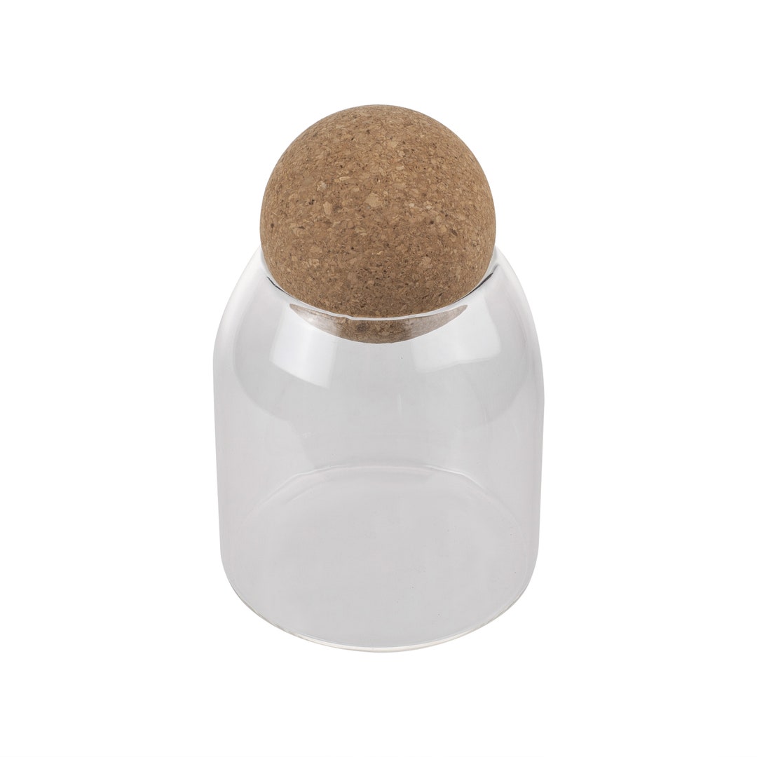 500ml Glass Jar With Cork Ball Stopper - Storage for Kitchen Items ...