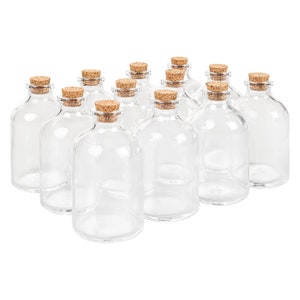12ml 22x60x7mm Transparent Mn Empty Glass Bottles Wth Cork Wshng