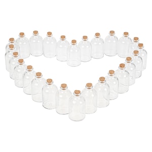 DIY Wedding Favours - 50ml Empty Glass Bottles With Cork - Gifts For Guests - Small Mini Miniature Bottles - Fillable Favours Bridal Shower