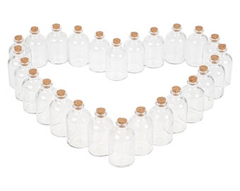 DIY Wedding Favours - 50ml Empty Glass Bottles With Cork - Gifts For Guests - Small Mini Miniature Bottles - Fillable Favours Bridal Shower