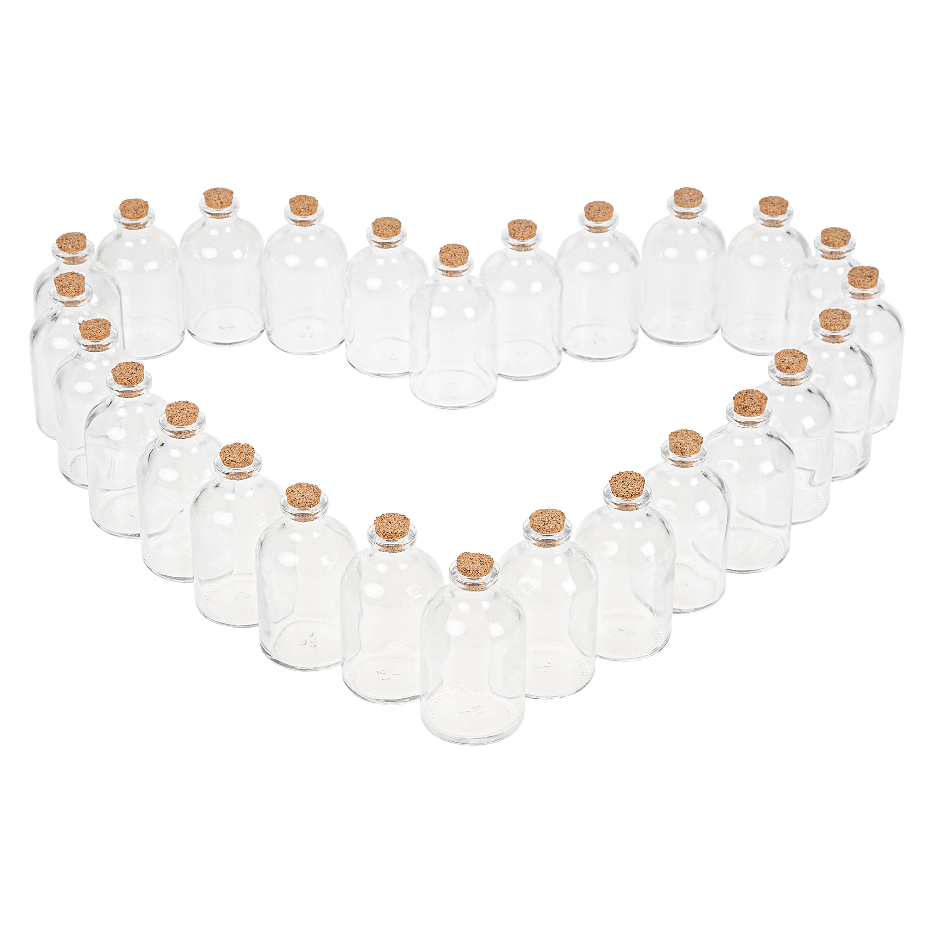 DIY Wedding Favours - 50ml Empty Glass Bottles With Cork - Gifts For Guests - Small Mini Miniature Bottles - Fillable Favours Bridal Shower