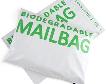 Biodegradable Mailing Bags Parcel Postage Poly Mailer Mail Bag Sack Strong 100% Environmentally Eco-Friendly Packaging Green and White