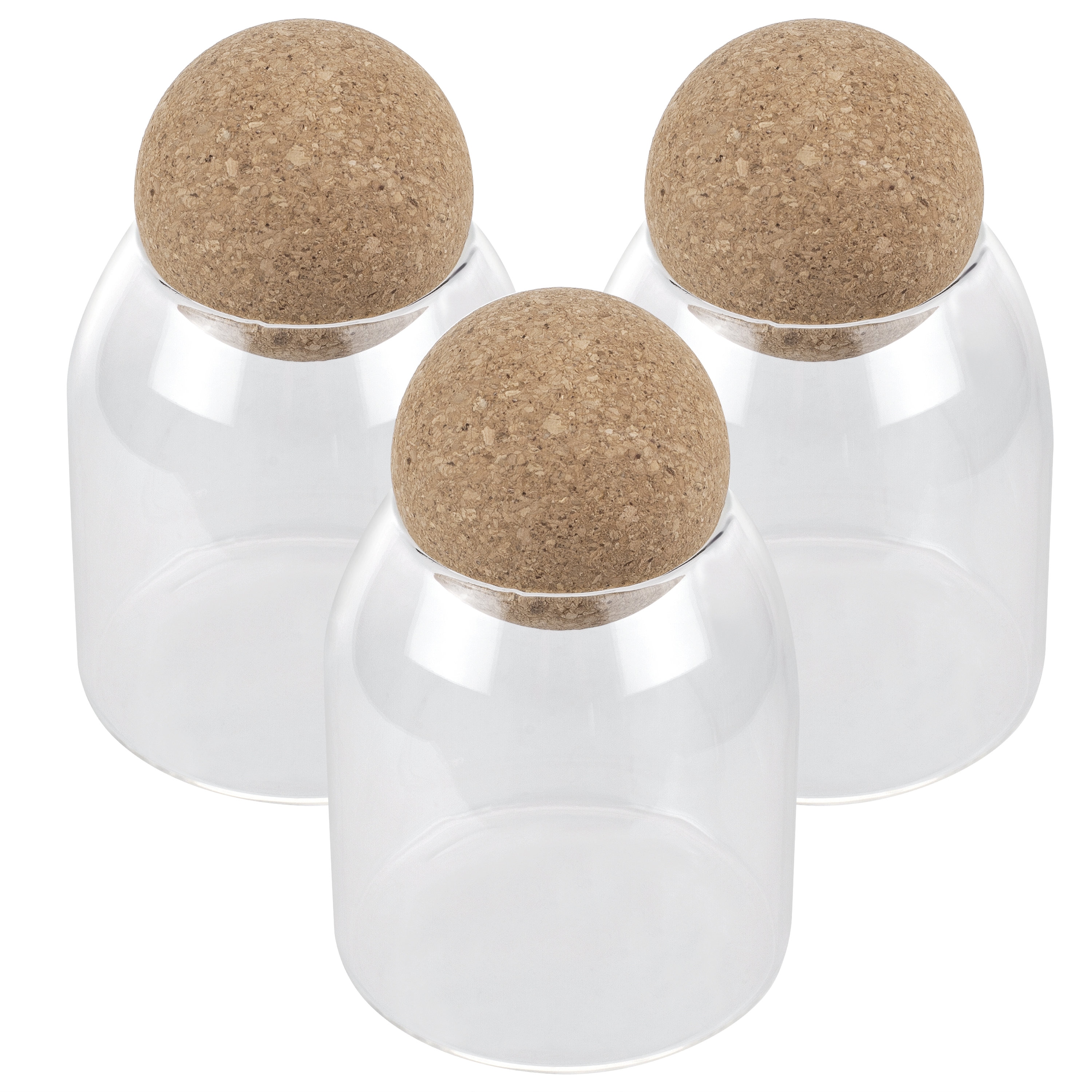 500ml Glass Jar With Cork Ball Stopper - Storage for Kitchen Items ...