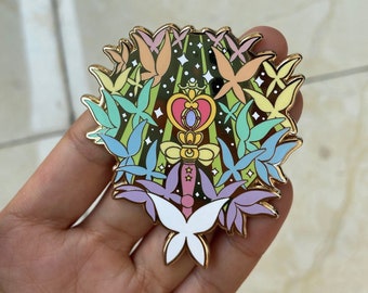 Rainbow Moon Heartache 2.5" Hard Enamel Pin