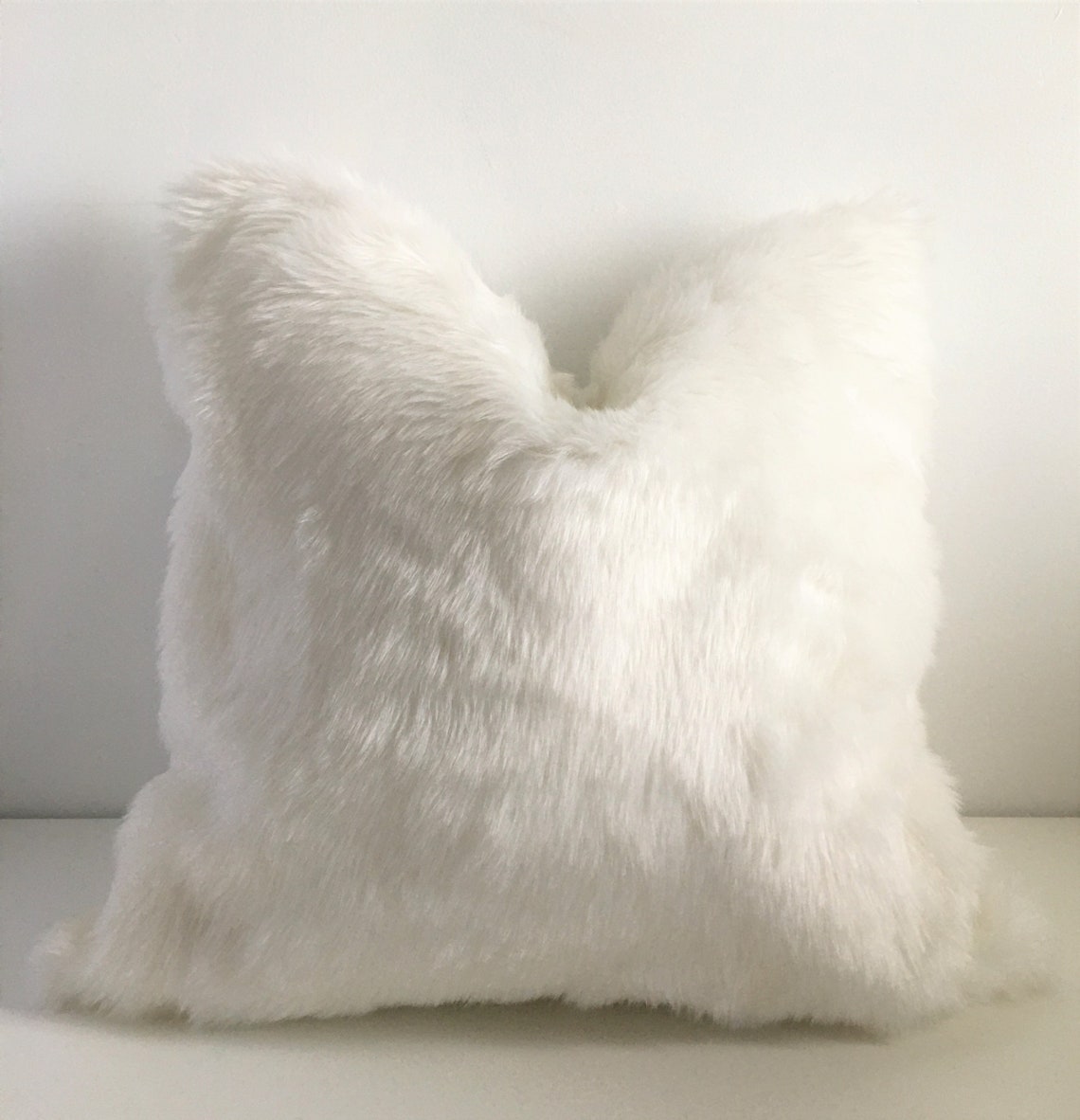 Authentic White faux fur pillow cover Pure white faux fur Etsy