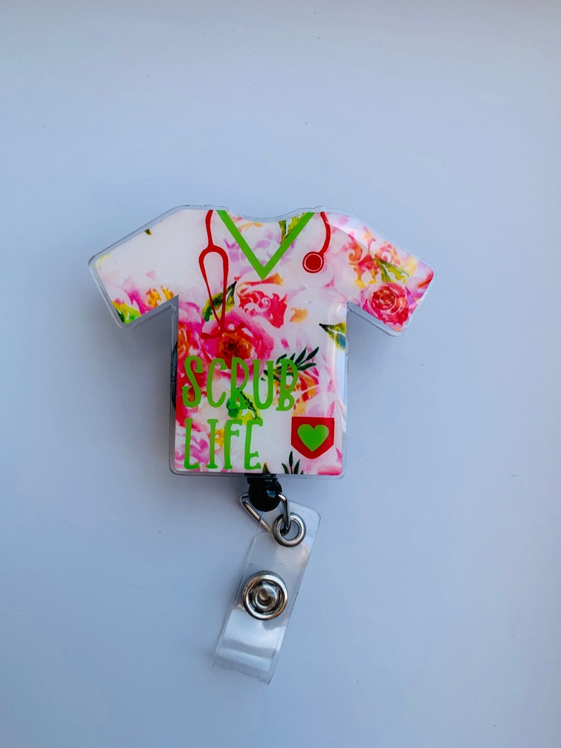 Pink Rose Badge Holder Nurse Badge Reel Free Shipping Spring Badge Holder ID Badge Holder Shabby Chic Pink Rose Name ID