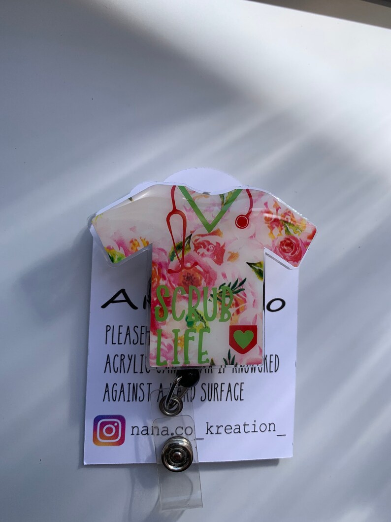 Pink Rose Badge Holder Nurse Badge Reel Free Shipping Spring Badge Holder ID Badge Holder Shabby Chic Pink Rose Name ID