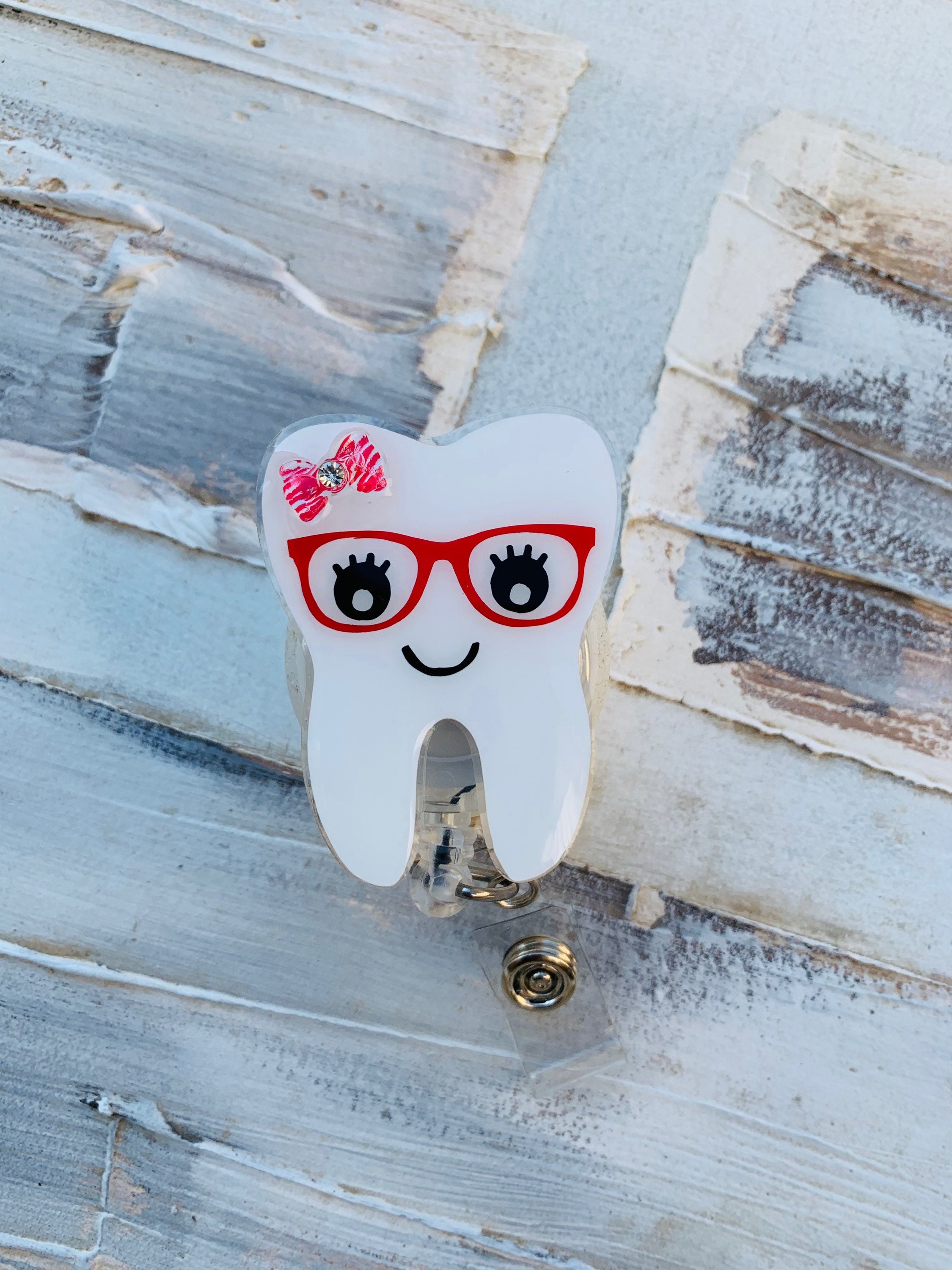 Tooth Badge Holder Dentist Badge Reel Hygienist Badge Etsy