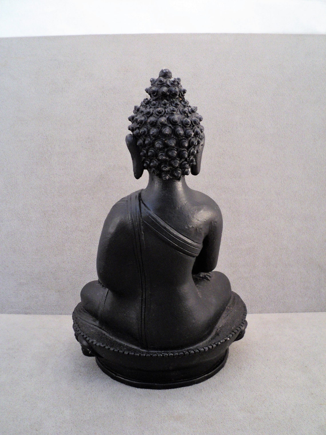 Big SAKYAMUNI BUDDHA Clay SCULPTURE Handmade in Nepal Serene Statue