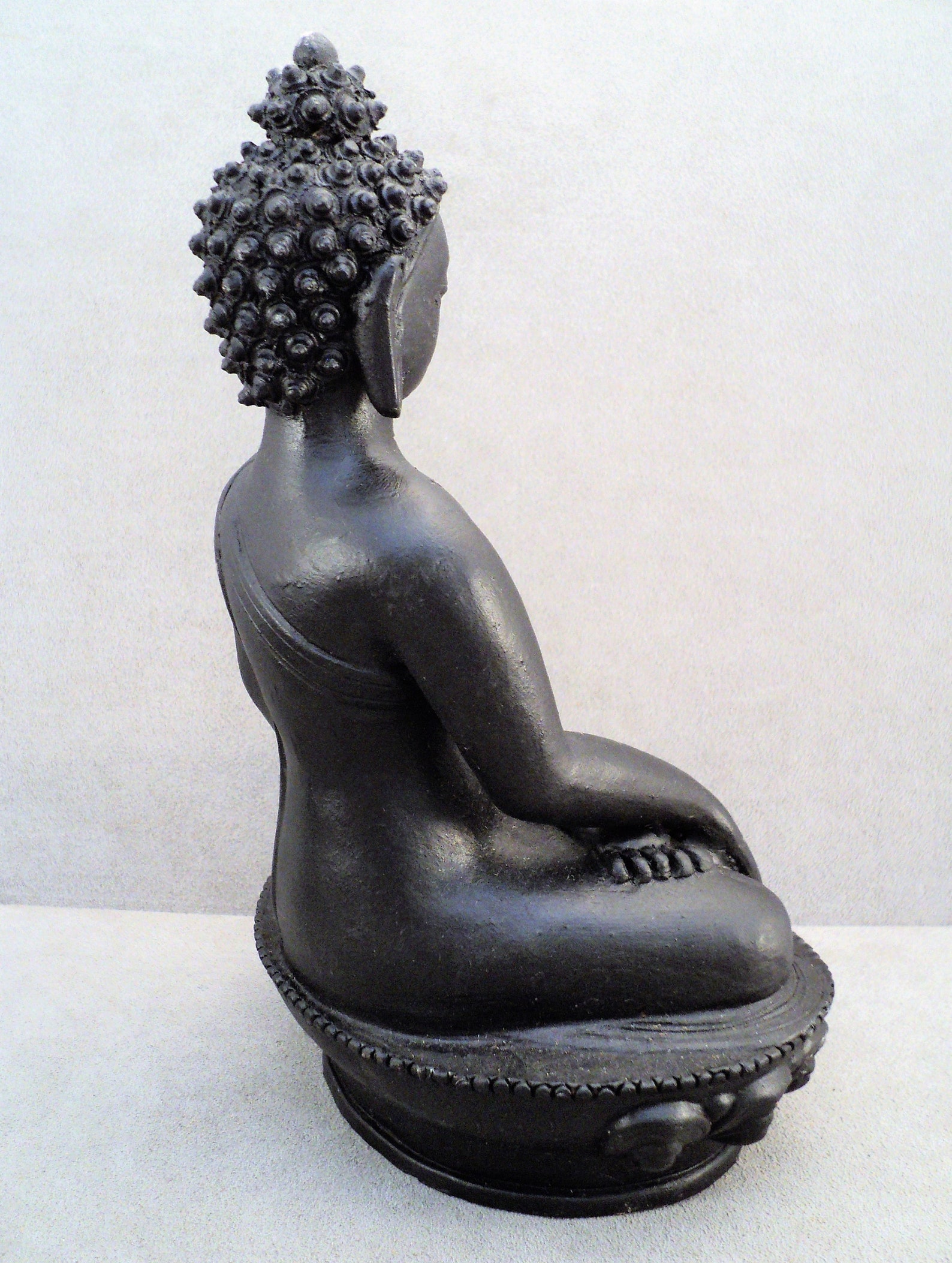 Big SAKYAMUNI BUDDHA Clay SCULPTURE Handmade in Nepal Serene Statue