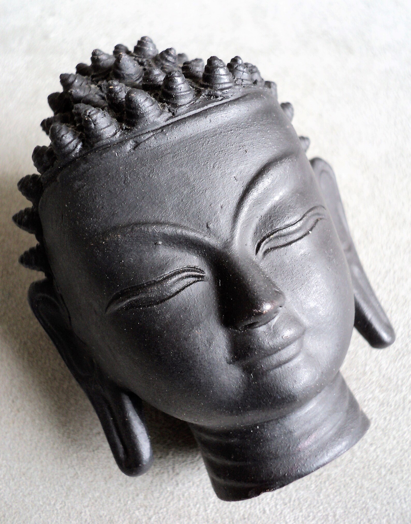 Serene BUDDHA Clay SCULPTURE Handmade in Nepal Healing Tibetan Etsy