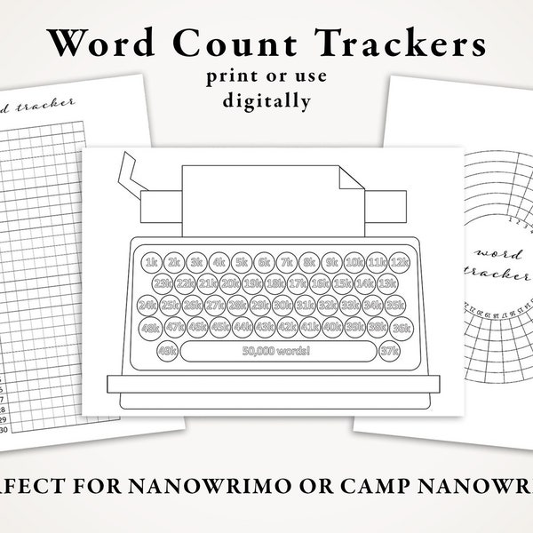 Word Count Tracker Bundle - Perfect for NaNoWriMo & Camp NaNoWriMo!!