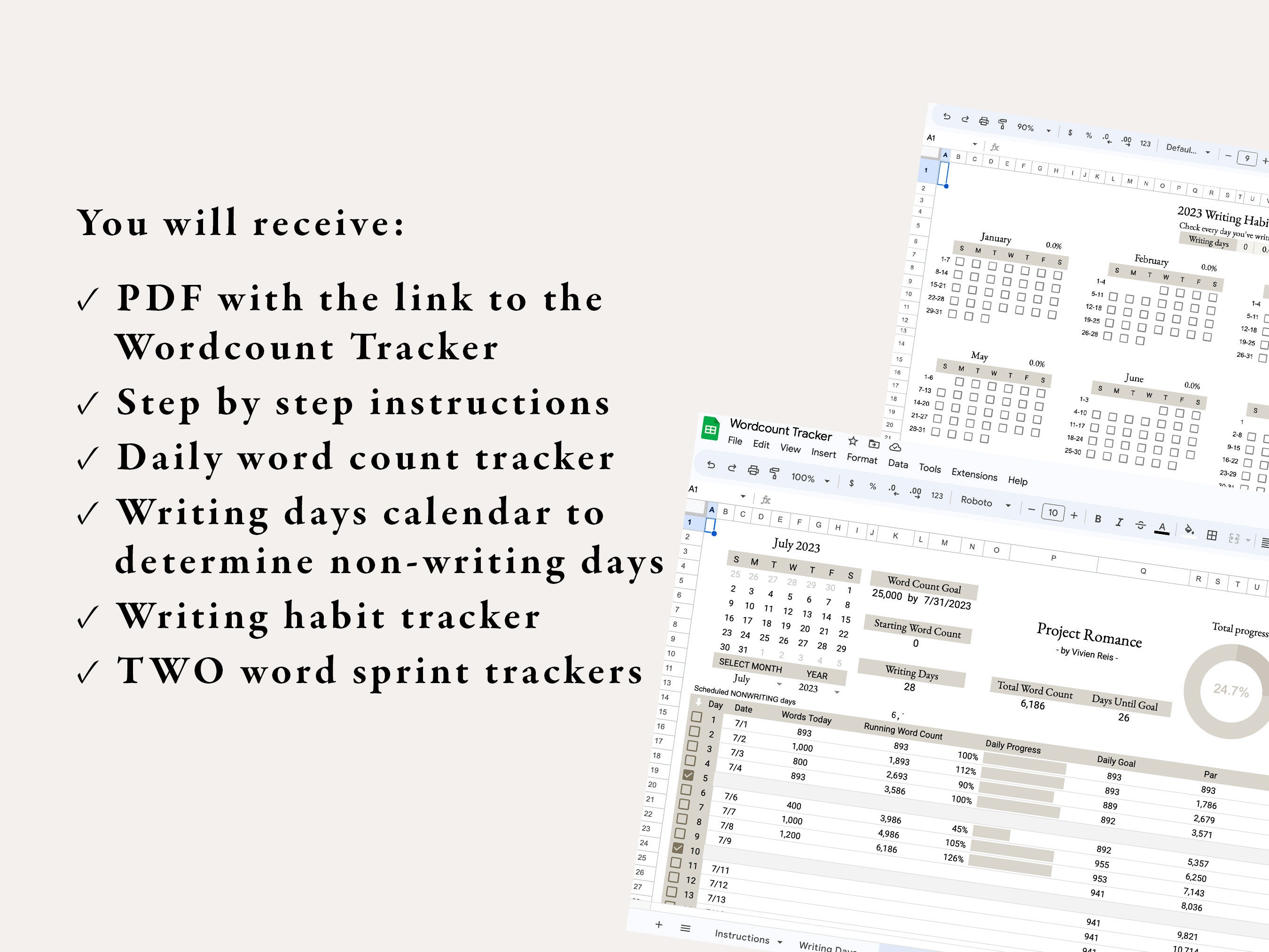 ULTIMATE Word Count Tracker 2024 Spreadsheet for Writers Nanowrimo Tracker Digital Camp