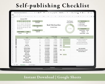 Digital Self-Publishing Spreadsheet for Writers | Indie Publishing Checklist | Digital Task List for Authors | Post-NaNoWriMo To Do List