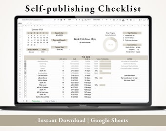 Digital Self-Publishing Spreadsheet for Writers | Indie Publishing Checklist | Digital Task List for Authors | Post-NaNoWriMo To Do List