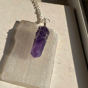 Amethyst Necklace, Wire Wrapped Necklace, Amethyst Jewelry, Amethyst Pendant, Amethyst Necklace, Crystal Necklace, Healing Jewelry