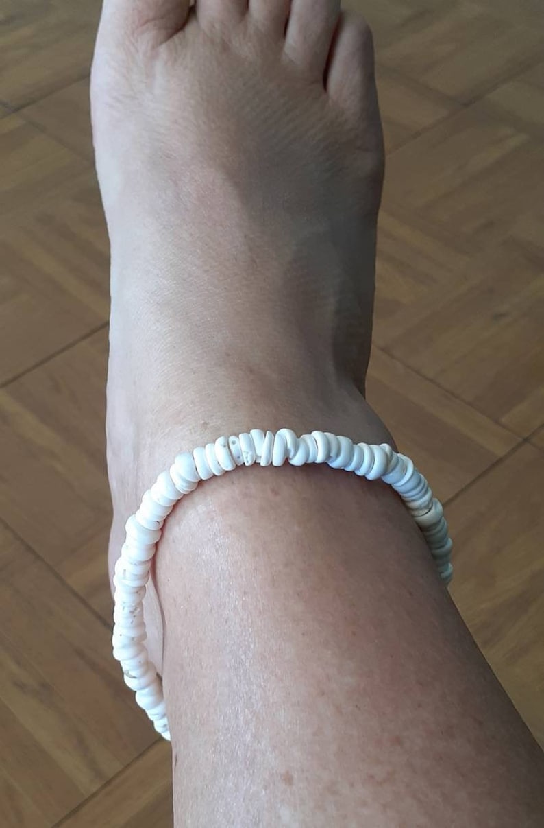 Puka Shell Anklet, Shell Anklet, Puka Anklet, Puka Jewelry, Shell Jewelry, Summer Jewelry, Anklet made from shell, White Shell Anklet image 1