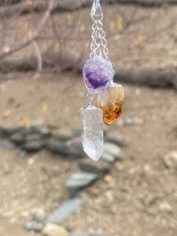 Citrine and deals amethyst pendant
