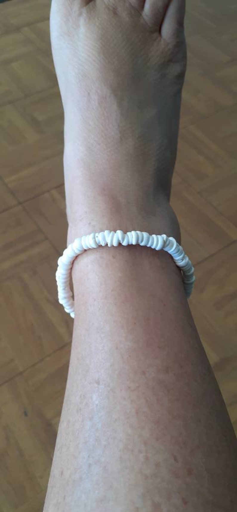 Puka Shell Anklet, Shell Anklet, Puka Anklet, Puka Jewelry, Shell Jewelry, Summer Jewelry, Anklet made from shell, White Shell Anklet image 2
