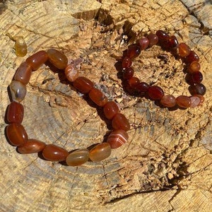 Carnelian Gift Set, Carnelian Necklace, Carnelian Bracelet, Carnelian Jewelry, Carnelian Pendant, Orange Crystal Pendant, Mother’s Day Gift Tumbled Bracelet