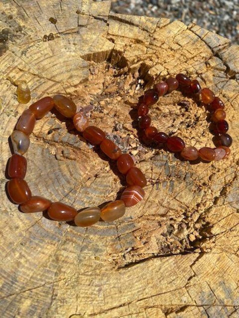 Carnelian Gift Set, Carnelian Necklace, Carnelian Bracelet, Carnelian Jewelry, Carnelian Pendant, Orange Crystal Pendant, Mother’s Day Gift Tumbled Bracelet