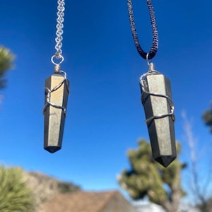 Pyrite Pendant, Pyrite Necklace, Pyrite Jewelry, Protection Jewelry, Prosperity Necklace, Good Luck Necklace, Jewelry for Men, Boys Necklace