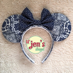 Mosaic Tile Mickey Ears, Blue Mosaic Tile Mickey Ears, Blue Tile Mickey Ears, Fountain Tile Mickey Ears, Mosaic Mickey Ears