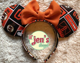SF Giants Mickey Ears, San Francisco Mickey Ears, Baseball Mickey Ears, MLB Mickey Ears