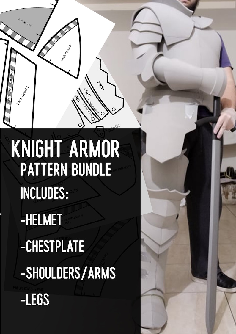 Knight armor set / full bundle of patterns (original design) image 1
