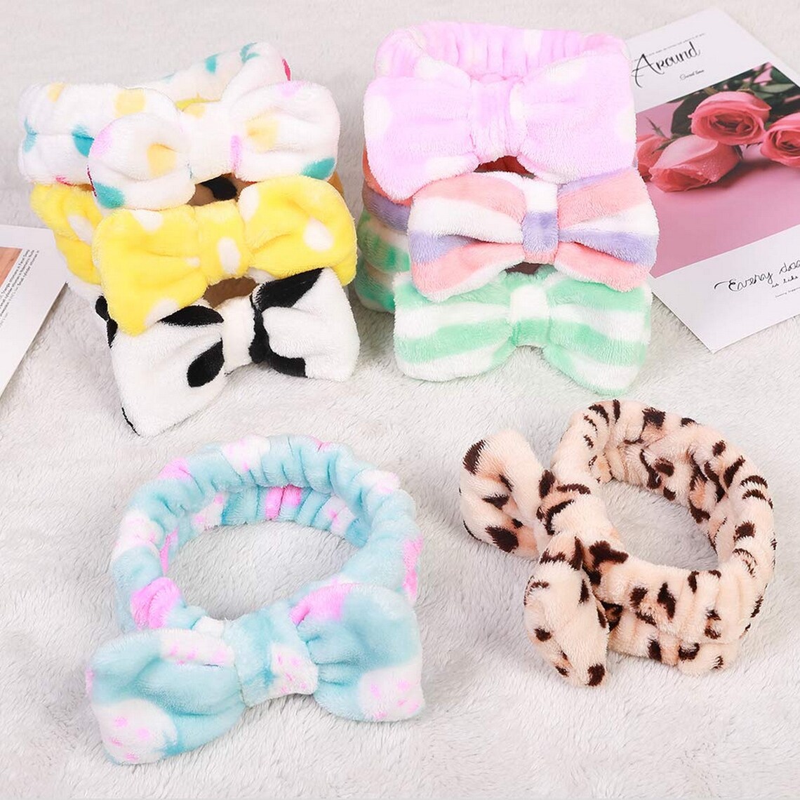 8 Pack Spa Headband Makeup Head band Women Bow Headbands for Etsy