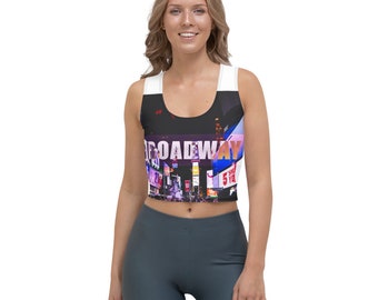 Broadway New York Crop Top, Classy NYC Tee, Cute Tee, Sweet NYC Dreamers Crop Top, All-Over Stijlvol stuk