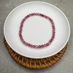 Pink Tourmaline Stretch Bracelet: Faceted October Birthstone Jewelry