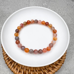 Swazi Agate Stretch Gemstone Bracelet, Meditation Bead Bracelet, Colorful Bohemian Jewelry, Handmade Jewelry Gift, Grounding Stone Bracelet