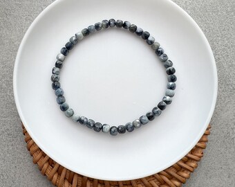 Blue Tourmaline Gemstone Bracelet: Faceted Crystal Beaded Boho Jewelry