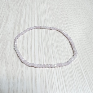 Kunzite Gemstone Bracelet: Dainty Faceted Pale Purple Stacking Jewelry