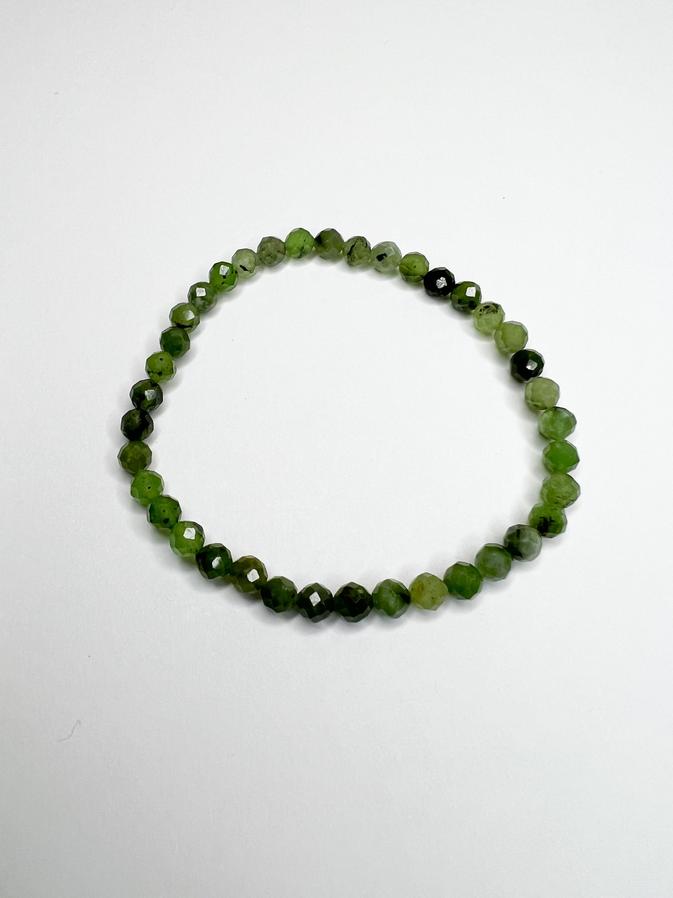 Green Jade Bracelet Stretch Bracelet Jade Crystal Bead Etsy