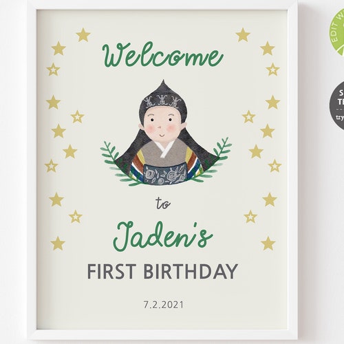 Doljabi Set Printable Korean First Birthday Korean Baby Boy - Etsy