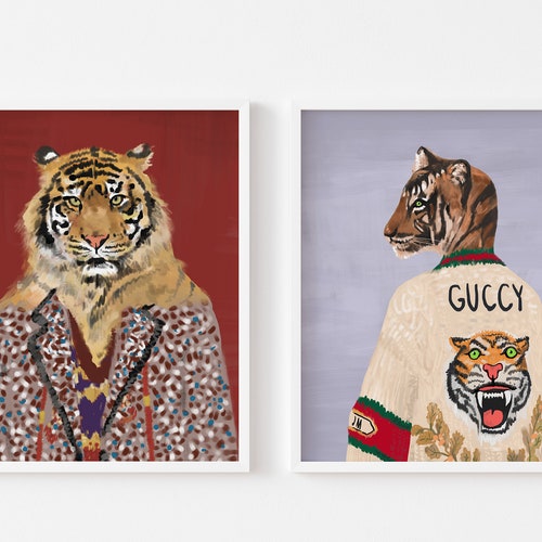 Luxury Tiger Art SET Tiger Posters Framed Art Set Designer - Etsy