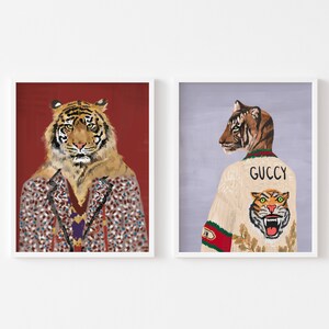 Luxury Tiger Art SET Tiger Posters, Framed Art Set, Designer Fashion ...