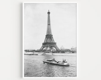 Paris France Travel Print design, Paris Poster, Unique Wallart Decor, Paris Eiffel Tower, Black and White, France Wall Art