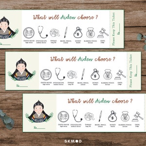 Doljabi ticket | Printable Korean First birthday| winter korean baby first birthday Digital  | Personalized Dohl | simple minimalized design