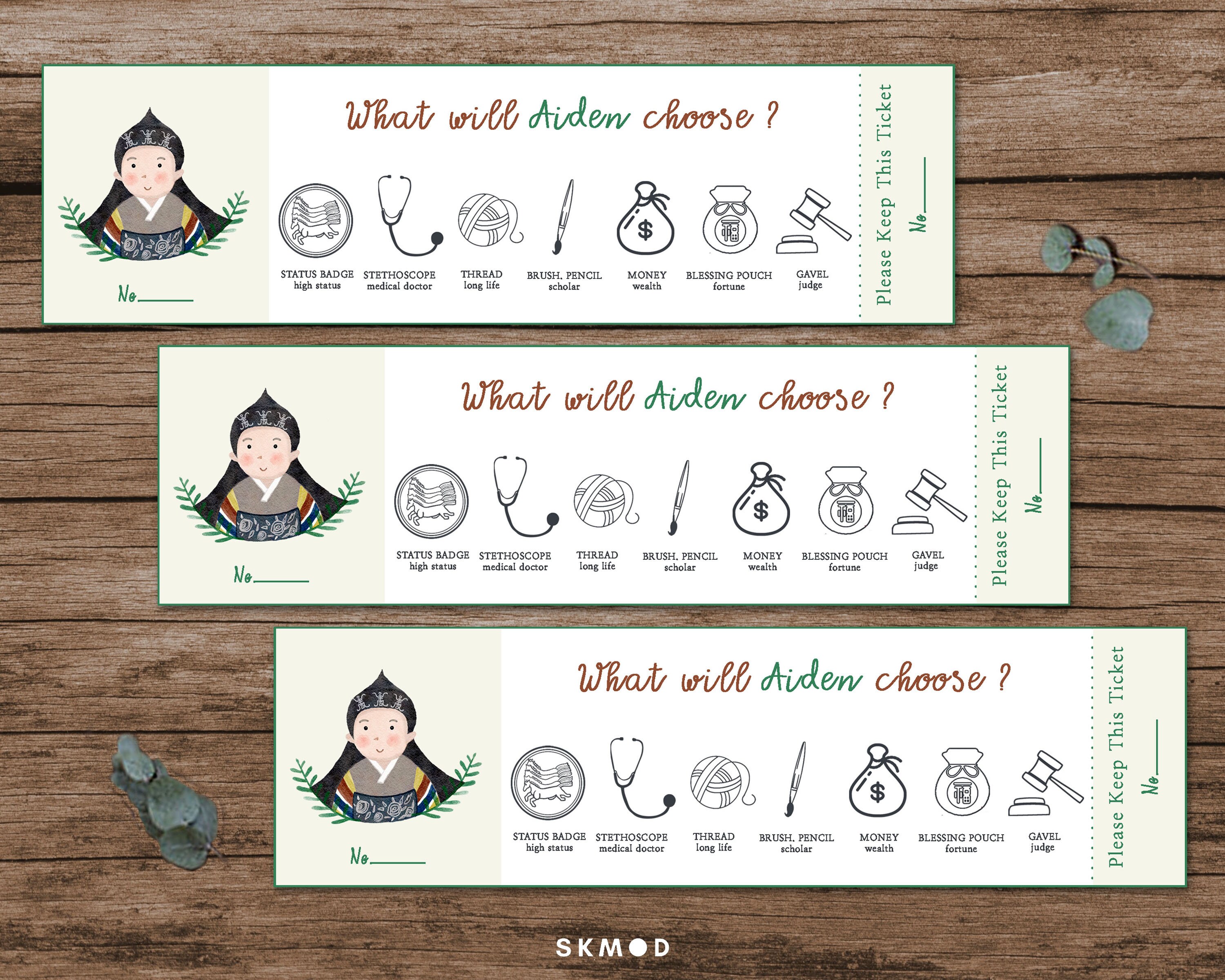 Doljabi Set Printable Korean First Birthday Korean Baby Boy | Etsy