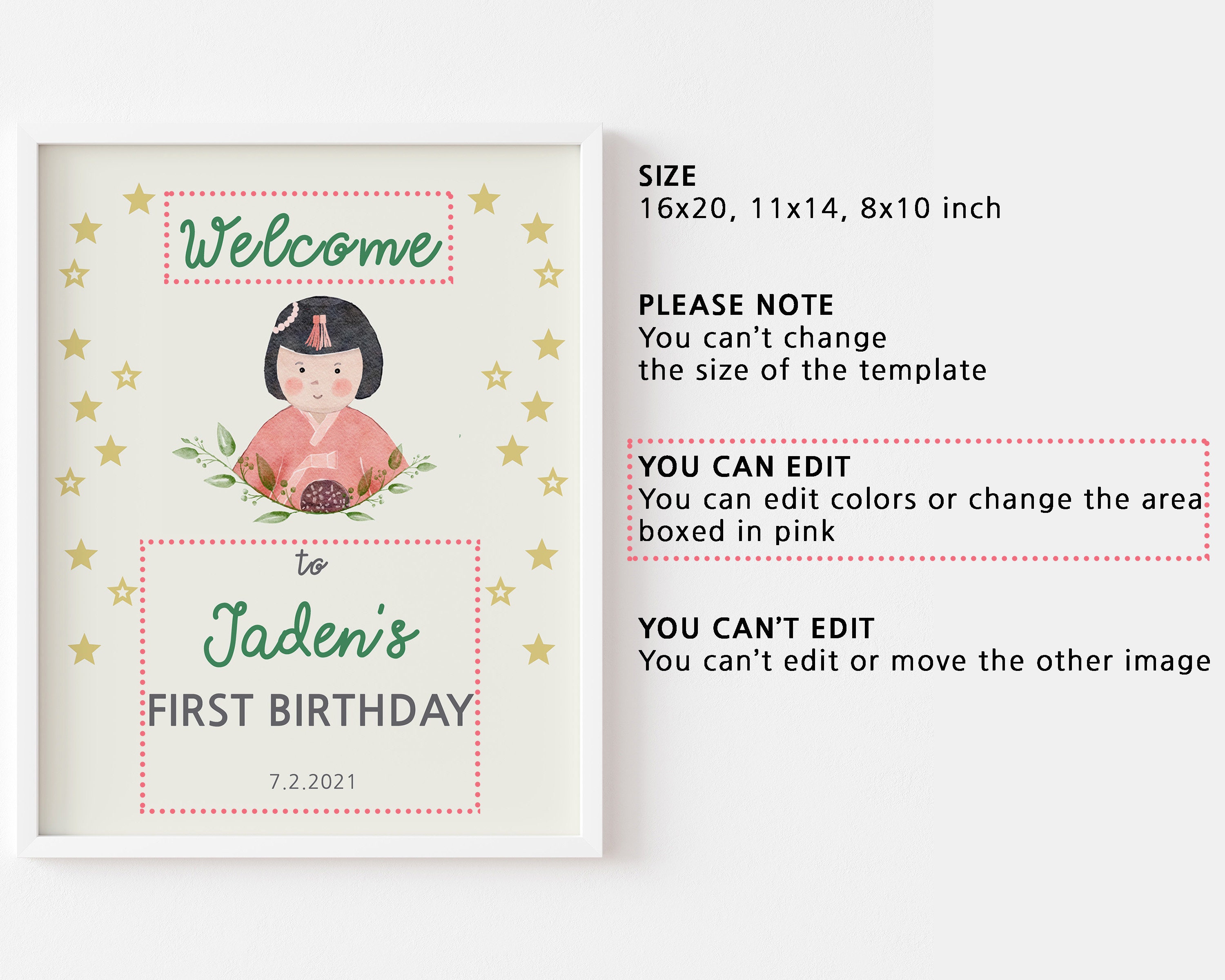 Doljabi SIGN Korean Baby First Birthday Digital Etsy